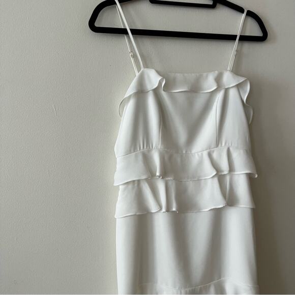 Parker Kristie Pearl White Ruffle Mini Dress - Picture 4 of 9